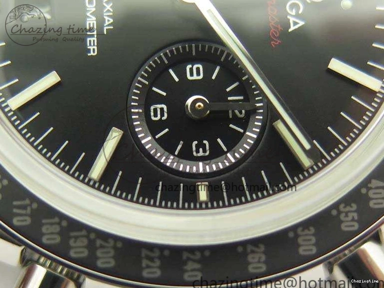 0306 TechFriendly SpeedMaster MoonWatch SS OMF 1:1 Best Edition Black Red Dial On SS Bracelet A9300 V 8092